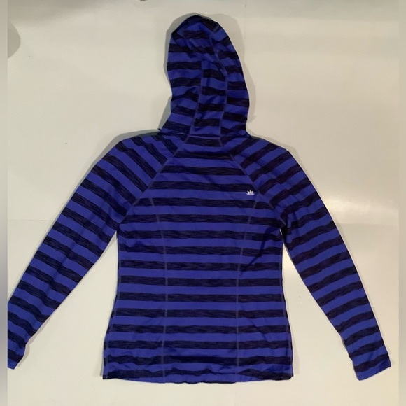 Lukka Blue and Black Striped Women's Hoodie Sweater - Picture 8 of 8